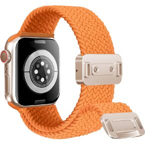 Arae Magnetic Stretchy Watch Band Compatible for Apple Watch Band 49mm 45mm 44mm 42mm, Comfortable Adjustable Straps Wristbands for iWatch Series 9 8 7 6 5 4 SE 3 2 1 Ultra Women Men,Starlight