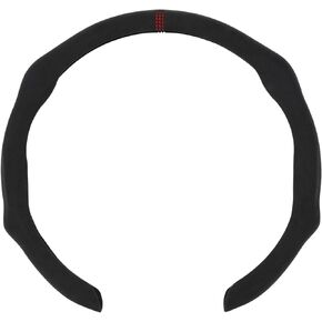MEWANT Dark Gray 9002 Alcantara Anti-Skid Car Steering Wheel Cover Steering Wheel Protector Universal 99% Car Wheel Cover Wrap Car Interior Accessories (No Marker)