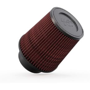 K&N Universal Clamp-On Air Intake Filter: High Performance Premium Washable Replacement Filter: Flange Diameter: 3.5 In, Filter Height: 6 In, Flange L: 1.75 In, Round Tapered Shape, RE-0950, Black/Red