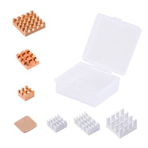 DVOZVO Raspberry Pi Heatsink Cooler Kit, 3pcs Aluminum Heatsinks & 4pcs Copper Heatsinks Cooler Cooling Kit for Raspberry Pi