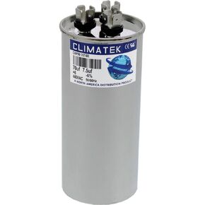 ClimaTek Dual Capacitor Round Fits Carrier P291-7073RS - 70 + 7.5 uF MFD x 370 VAC