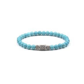 Turquoise Bracelet, Turquoise and Sterling Silver Beads Bracelet, Men's Bracelet