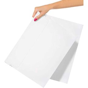ABC White Kraft Rigid Mailers 12.75 x 15 Inches. Pack of 10 Flat Self Adhesive Cardboard Envelope Mailers with Sturdy Glue and Tear-Off Strip. Durable Photo Mailer Envelopes CD, Documents, Pictures