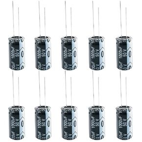 1000uF 50V Capacitor,JIADONG 10PCS Electrolytic Capacitor Assortment for DIY Soldering Electronic Projects Compatible with Arduino Kits