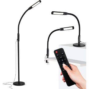 مصباح مكتب Brightech Vista 3 في 1 لغرف المعيشة، مصباح أرضي LED، مصباح طويل مع جهاز تحكم عن بعد، ضوء عمل للمستندات، مصباح قائم مع معقوفة مرنة وقابلة للتعديل للقراءة والحرف اليدوية in Saudi Arabia