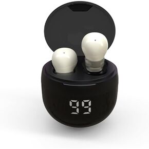 SK18 Ultra Small in-Ear Headset Wireless Invisible Smallest Bluetooth Earbuds for Sleep Comfortable with Mic and Fitable for All Type Ears Stereo Sound Earphones IPX5 Waterproof（Black）