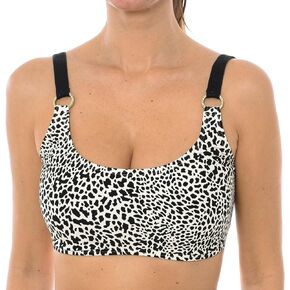 Michael Kors Abstract Animal Logo Ring Bikini Top