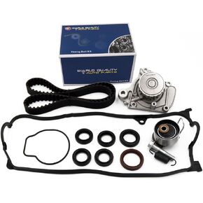 Timing Belt Kit Water Pump w/Gasket & Valve Cover Gasket Fit 2001-2005 For Honda Civic 1.7L VTEC D17A 16v