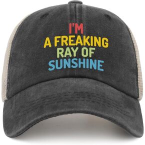 I'm A Freaking Ray of Sunshine Hat Trucker Hat Women Vintage Mesh Hat for Summer