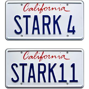 Iron Man | Stark 4 + 11 | Metal Stamped License Plates