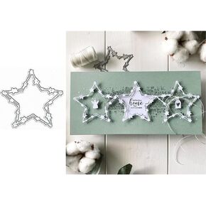 hinana Stars Frame Metal Die Cuts,Hollow Star Background Cutting Dies Cut Stencils for DIY Scrapbooking Photo Decorative Embossing Paper Dies for Scrapbooking Card Making