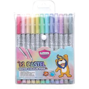 MASTERART Watercolor Marker Pens Pastel Set 12 Colors for Kids and Adults Coloring