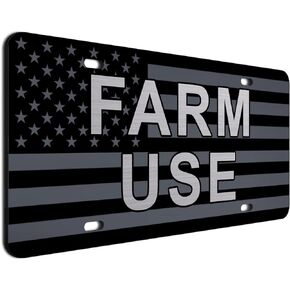 Farm Use License Plate | Durable Car Tag | Gift for Farmers | UV Printed| Made in The USA