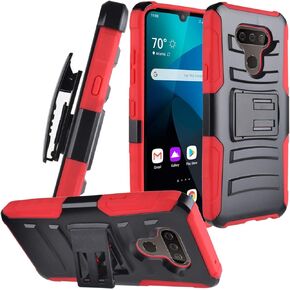 for LG Harmony 4, Xpression Plus 3, LG Premier Pro Plus - Phone Case w/Belt Clip Holster - CV1 Blue