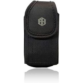 AH Small Horizontal Leather Pouch, Holster Flip Phone with Belt Clip Belt Loop Case Fits LG B470 Kyocera Cadence LTE Alcatel Go Flip/MyFlip FLIP Palm Phone Jitterbug and Most Flip Phones