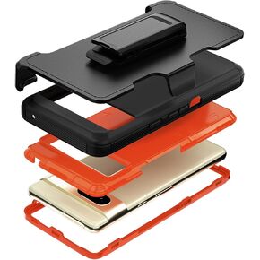 Compatible with Google Pixel 7 Case, with Belt Clip Holster Heavy Duty Rugged Shockproof Full Body Protection Kickstand Phone case for Google Pixel 7 6.3-inch 2022 (Black)