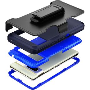 Compatible with Google Pixel 7 Case, with Belt Clip Holster Heavy Duty Rugged Shockproof Full Body Protection Kickstand Phone case for Google Pixel 7 6.3-inch 2022 (Black)