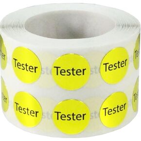 Round "Tester" Dot Adhesive Stickers, 1/2 Inch Round Labels, 1000 Stickers per Roll, Gold