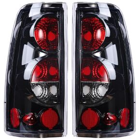 Boine Tail Light Compatible With 1999-2006 Chevy Silverado 1500 2500 3500 GMC Sierra 1500 2500 Driver and Passenger Side Rear Light Brake Lamps (OE Black Clear Lens)