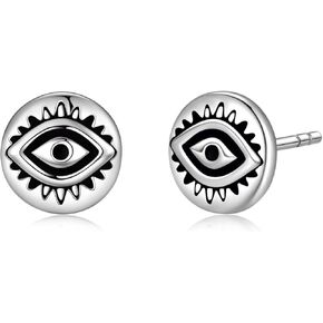 أقراط عين الشر 925 من الفضة الإسترليني هيبوالرجينيك للجنسين أقراط للرجال والنساء تميمة هدية للرجال والنساء in Kuwait