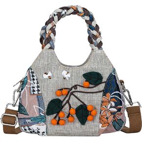 Tote Bag for Women With Zipper, Small Crossbody Bags for Women Trendy, Hand-Woven Shoulder Bag, Handbags for Women