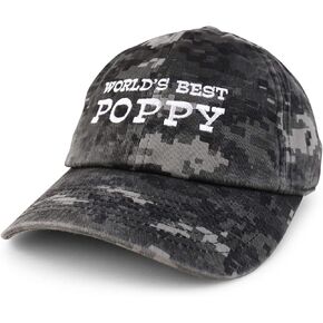 Trendy Apparel Shop World's Best Poppy Embroidered Soft Crown 100% Brushed Cotton Cap