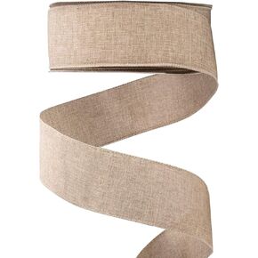 iPEGTOP Linen Wired Edge Burlap Ribbon Fabric Natural Jute, 2-1/2 Inch X 50 Yards, for Arts & Crafts Homemade DIY Projects, Event Christmas Decorations