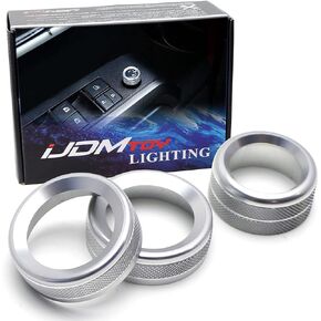 iJDMTOY 3pc Red Aluminum Turner Covers Compatible with Toyota 2016-2023 Tacoma for GPS Navigation Screen Volume, Tune, Side Door Rearview Mirror Adjuster