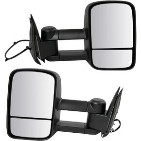 Trail Ridge Tow Mirror Power Heated Textured Black Pair Set for Silverado Sierra