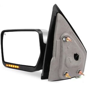 SCITOO Towing Mirror fit for 2004-2014 for Ford for F150 1997-1999 for Ford for F250 Chrome Power Heated Puddle Signal Light Left Driver Side Mirror