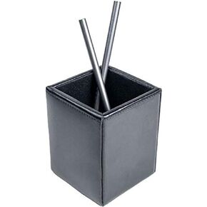 Dacasso Black Bonded Leather Pencil Measuring-Cups