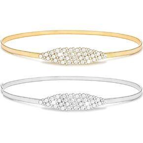 Glamorstar Skinny Elastic Belt for Women Dresses Waistband Strech Cinch Waist Belt