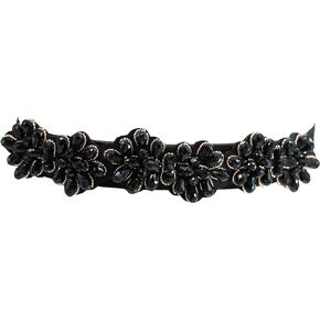 Women's Floral Beaded Crystal Stone Belts Elastic Waistband