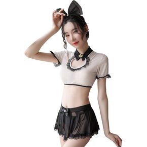 SINMIUANIME Women Lingerie sexy lingerie backless cook girl apron one-piece suit maid cosplay suit