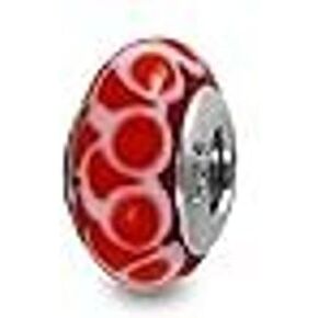 Galaxy Gold GG Genuine Murano Glass Charm Fit Pandora Charm Bracelets,925 Sterling Silver Colored Swirl Rainbow Red Eaggs Charm Original Glass Bead for Bracelet and Necklace