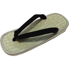 Men's Japan AmeZoko Igusa Black Setta Zouri Sandals