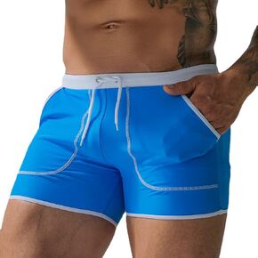 UXH Men's Square Leg Swim Briefs Printed Swimsuit Athletic Swimwear Bathing Suit Swimming Trunks