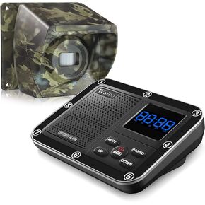 1800 Ft Wireless Outside Driveway Alarm Outdoor Motion Sensor & Detector Driveway Alert System, Rechargeable Battery/Weatherproof/Mute Mode/Clock and Alarm Functional (1&1-Camouflage)