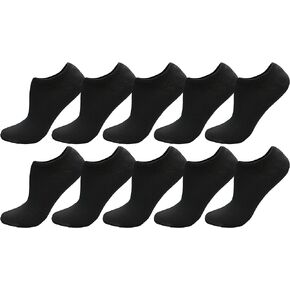 Winterlace 10 Pairs Women’s Low Cut Ankle Socks Cotton No Show Non-Slip Athletic Sports Bulk Pack