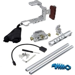 Fotodiox Pro Cinema Silver Sharkcage for Samsung NX1 Cameras (NX1) - Skeleton Housing, Protective Video Cage