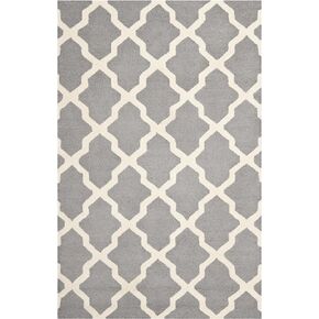 SAFAVIEH Cambridge Collection 2'6" x 6' Black/Ivory CAM121E Handmade Trellis Premium Wool Runner Rug