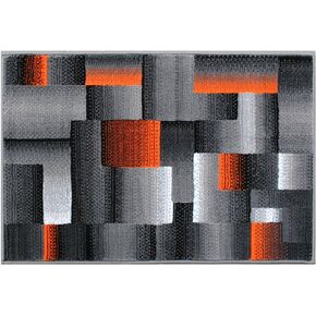 Masada Rugs, Modern Contemporary Area Rug, Purple Grey Black (6 Feet X 9 Feet)