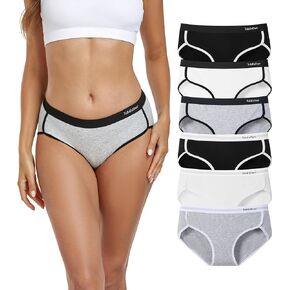 Women’s Underwear Cotton Hipster Panties Mid Rise Briefs for Ladies Full Coverage Girls Underwear Pack