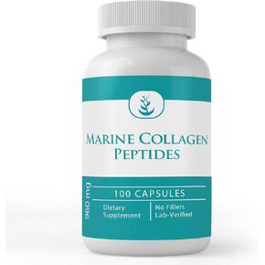 PURE ORIGINAL INGREDIENTS Marine Collagen Peptides, (100 Capsules) Always Pure, No Additives or Fillers, Lab Verified