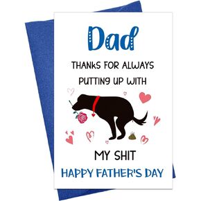 Dog Dad Fathers Day Card Dog Dad Gifts from Dog Funny Fathers Day Card Gifts for Dog Dad Funny Dog Dad Gifts for Men Hilarious Father’s Day Greeting Card Gifts from Dog with Envelope