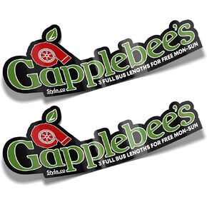 GAPPLEBEES Slap Sticker (2) CAR Truck Vinyl Sticker Decal Racing 7"