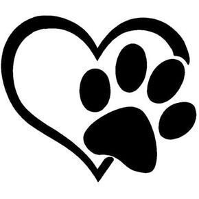 Puppy I Love My Dog Paw Print Heart Vinyl - Sticker Graphic - Auto, Wall, Laptop, Cell, Truck Sticker for Windows, Cars, Trucks