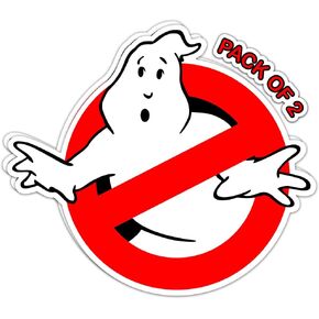 Imperial Vibes| Ghost Busters Funny Sticker – Ghost Vinyl Decal 2Pcs Funny Ghost Sign Travel Luggage Sticker Waterproof Removable Sticker Perfect for Home Décor, Windows, Laptop, & Trucks - Imp 50