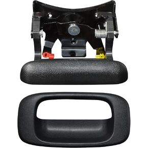 MuHize مقبض الباب الخلفي ومزلاج الباب الخلفي - مقبض الباب الخلفي للسيارات باللون الأسود المحسن، مناسب لـ 1999-2007 Chevy Silverado وGMC Sierra 1500، 1500HD، 2500، 2500HD، OEM 15228539 in Kuwait