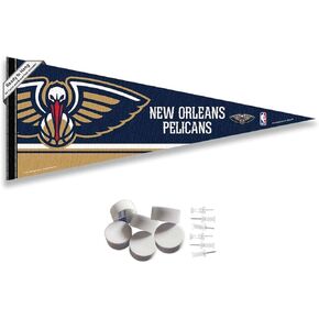 New Orleans Pelicans Pennant Flag and Wall Tack Pads Mounts